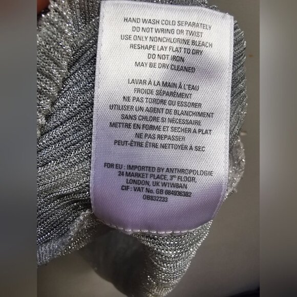 Anthropologie Vanessa Virginia Floral Tank Top Metallic Blue Womens Size XL - Picture 10 of 10